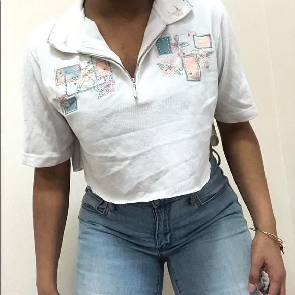 napa valley Tops - Napa Valley vintage pastel crop floral top